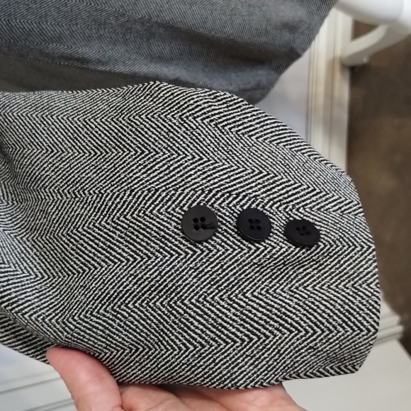 Louben Vintage Long Blazer Jacket Size 12 Black And White - Picture 6 of 11